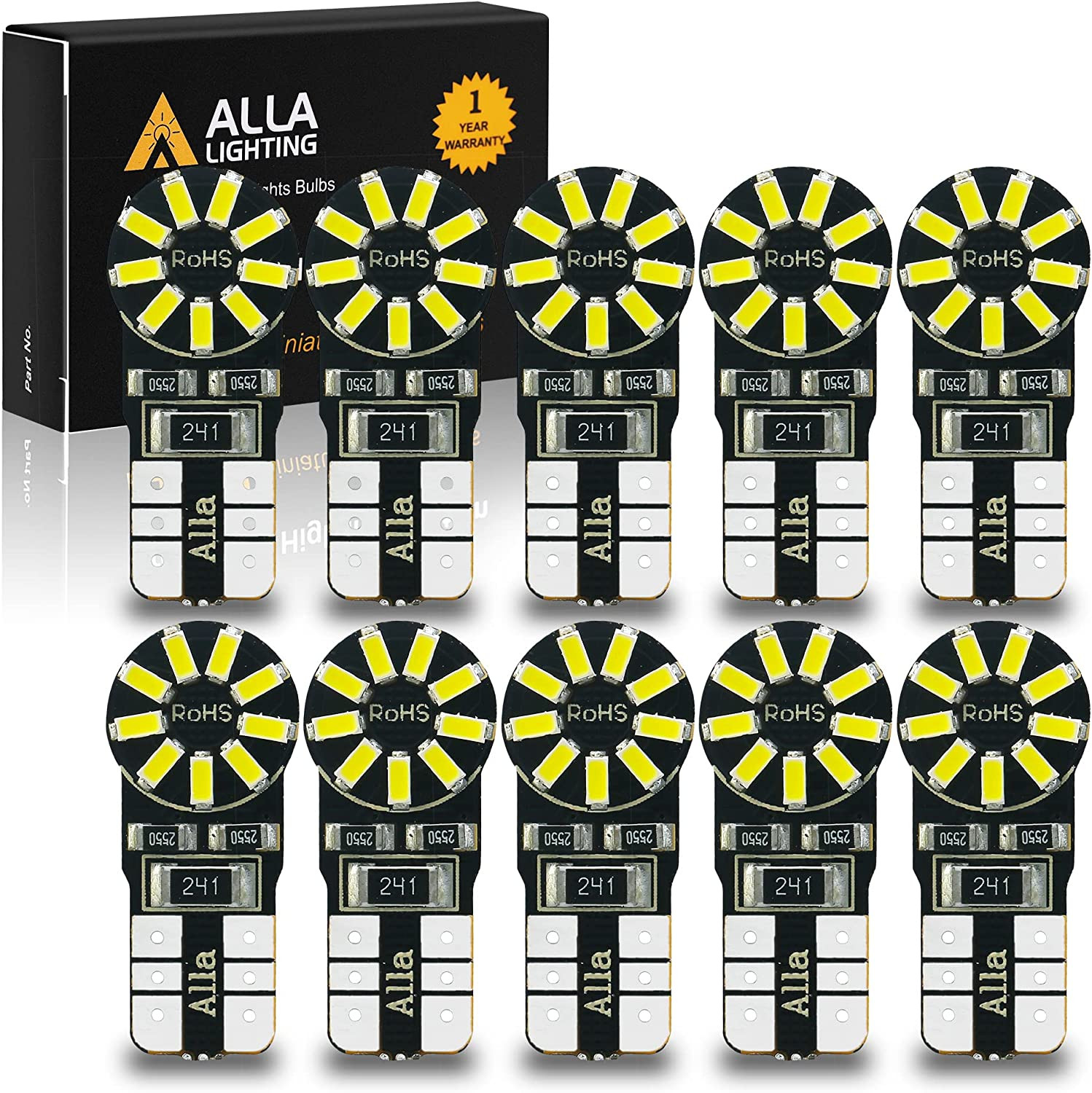 Alla Lighting Super Bright 168 194 LED Bulbs With 3014 SMD Chip
